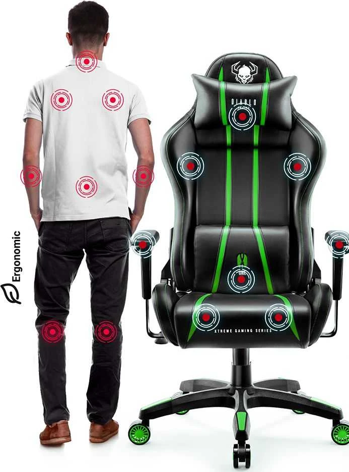 Diablo Chairs Žaidimų kėdė Diablo X-One 2.0 Gaming Chair Normal, Juoda-žalia