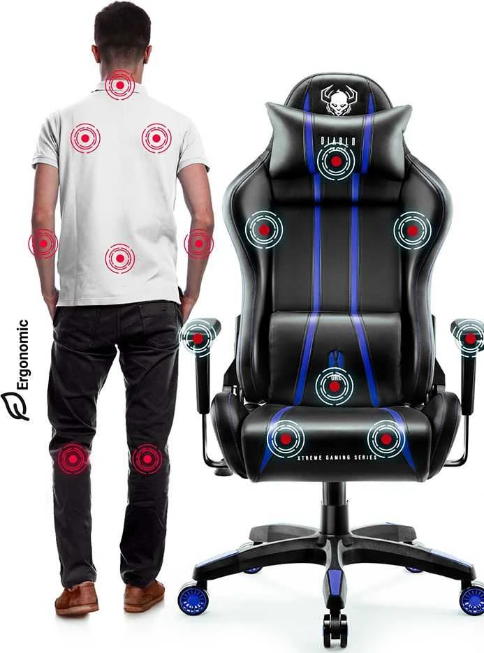 Žaidimų kėdė Diablo X-One 2.0 Gaming Chair Normal, Juoda-mėlyna