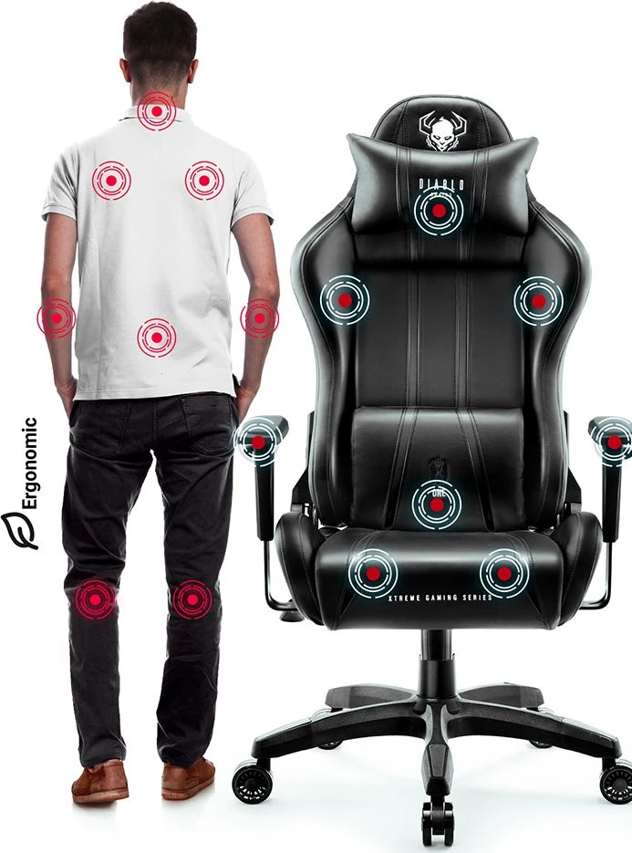 Žaidimų kėdė Diablo X-One 2.0 Gaming Chair King, Juodos spalvos
