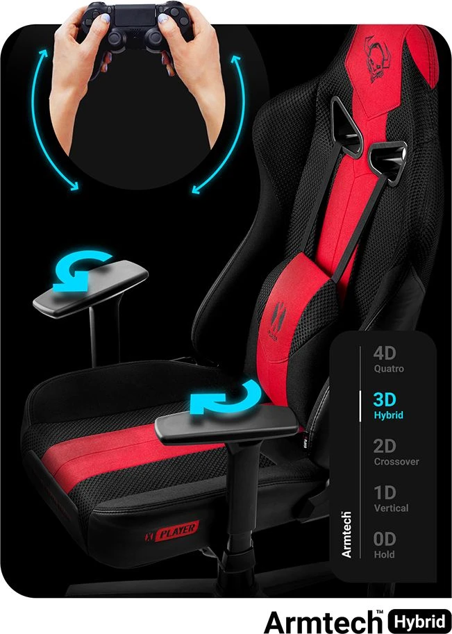 Diablo Chairs Žaidimų kėdė Diablo X-Player 2.0 Gaming Chair King Size, Juoda-raudona