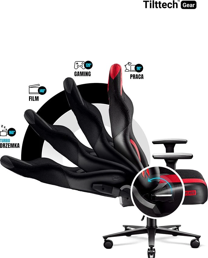 Diablo Chairs Žaidimų kėdė Diablo X-Player 2.0 Gaming Chair King Size, Juoda-raudona