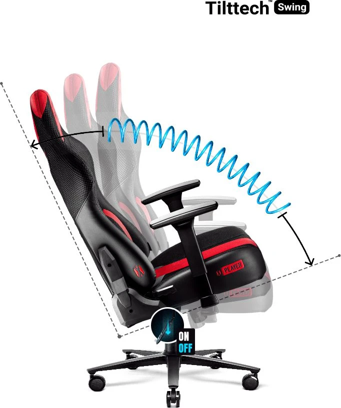 Diablo Chairs Žaidimų kėdė Diablo X-Player 2.0 Gaming Chair King Size, Juoda-raudona