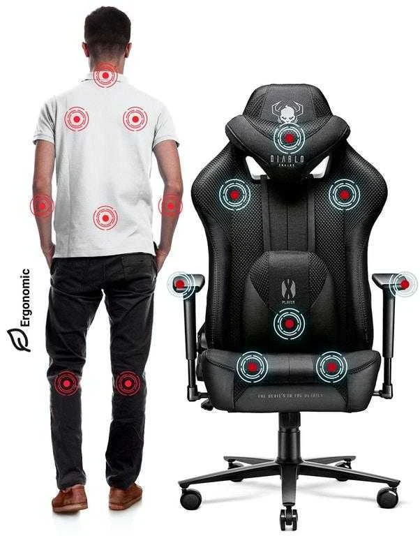 Žaidimų kėdė Diablo X-Player 2.0, spalva: juoda, dydis: 