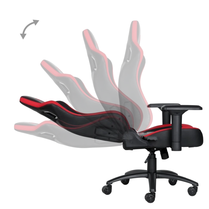 Žaidimų kėdė Marvo CH-118 Gaming Chair, Juoda-raudona
