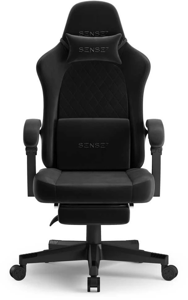 Žaidimų kėdė SENSE7 DEVON „Alcantara“, juoda