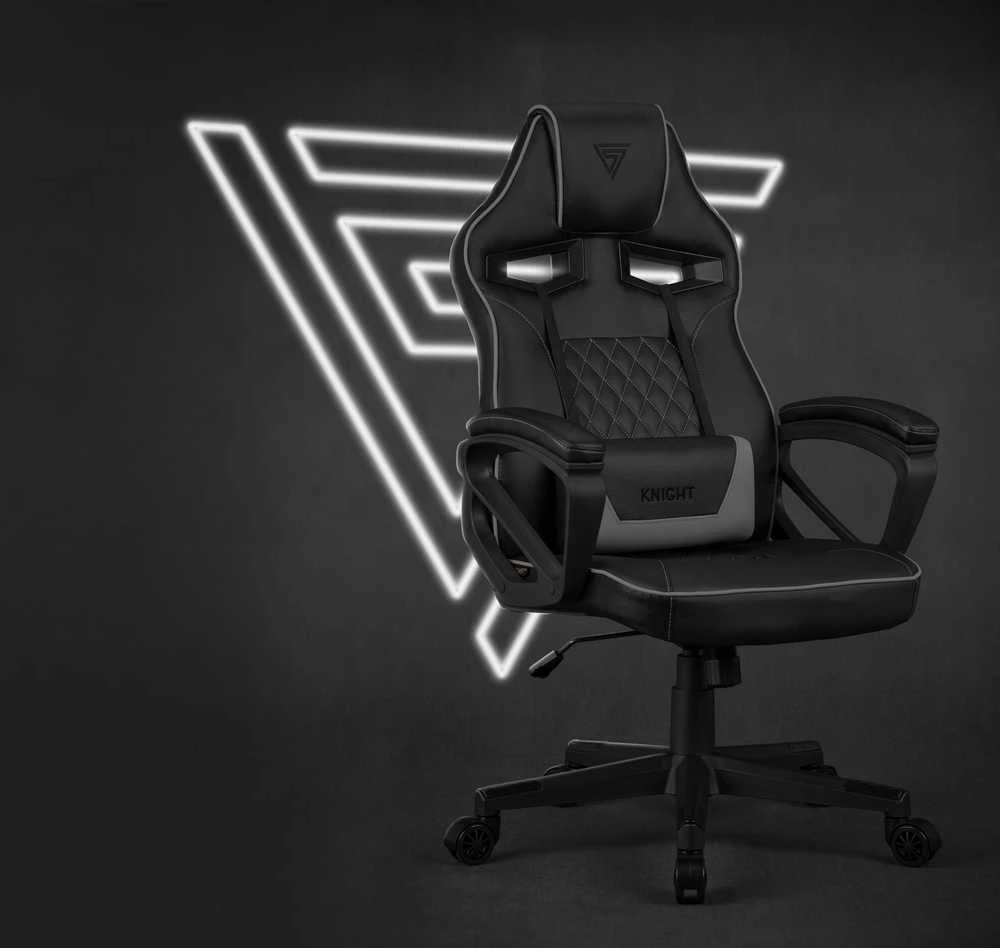 Žaidimų kėdė SENSE7 Knight, Pilka (odinė)
