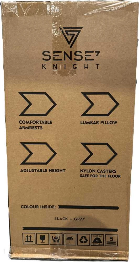 Žaidimų kėdė SENSE7 Knight, Pilka (odinė)