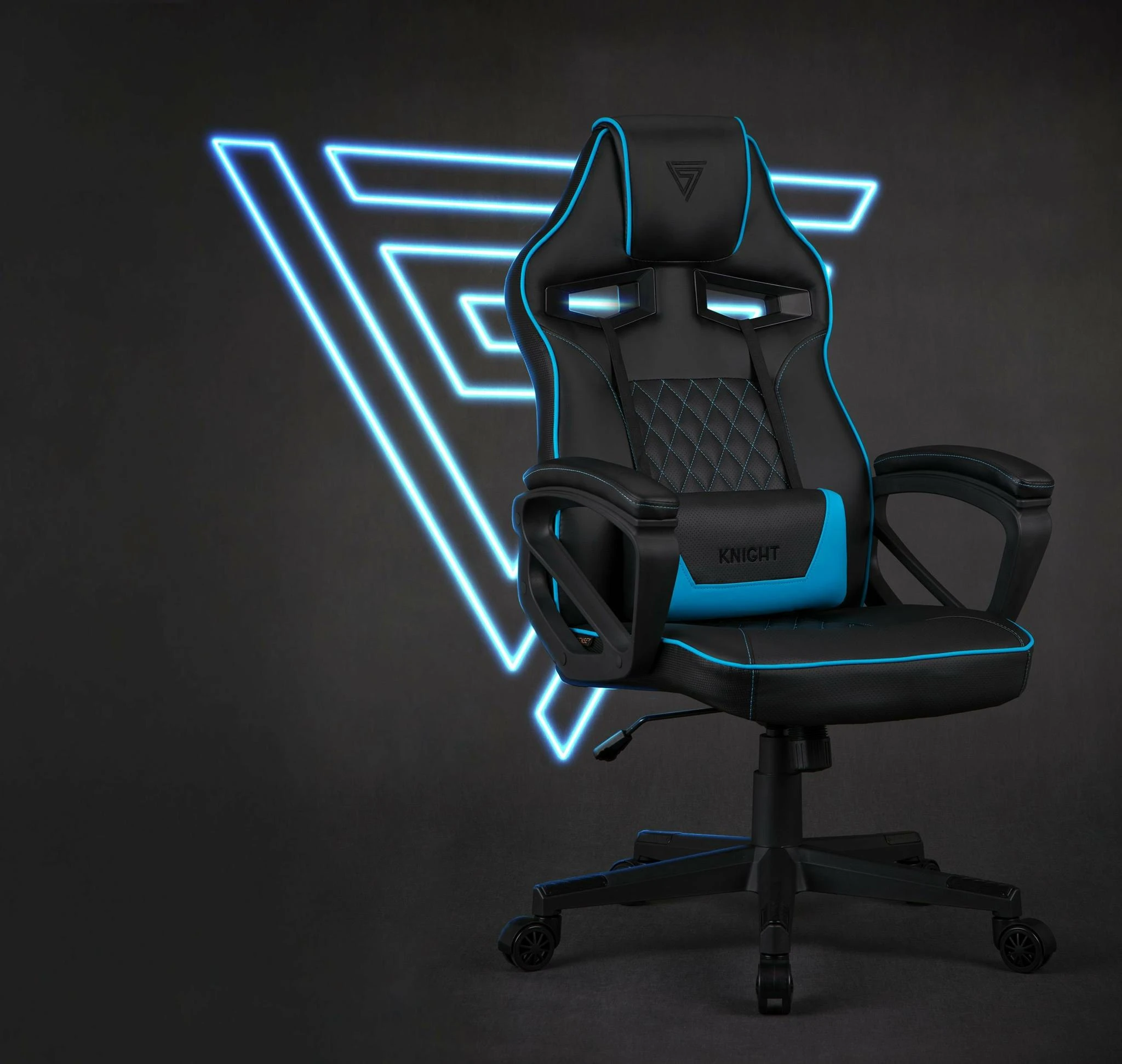 Žaidimų kėdė SENSE7 Knight, Mėlyna (odinė)