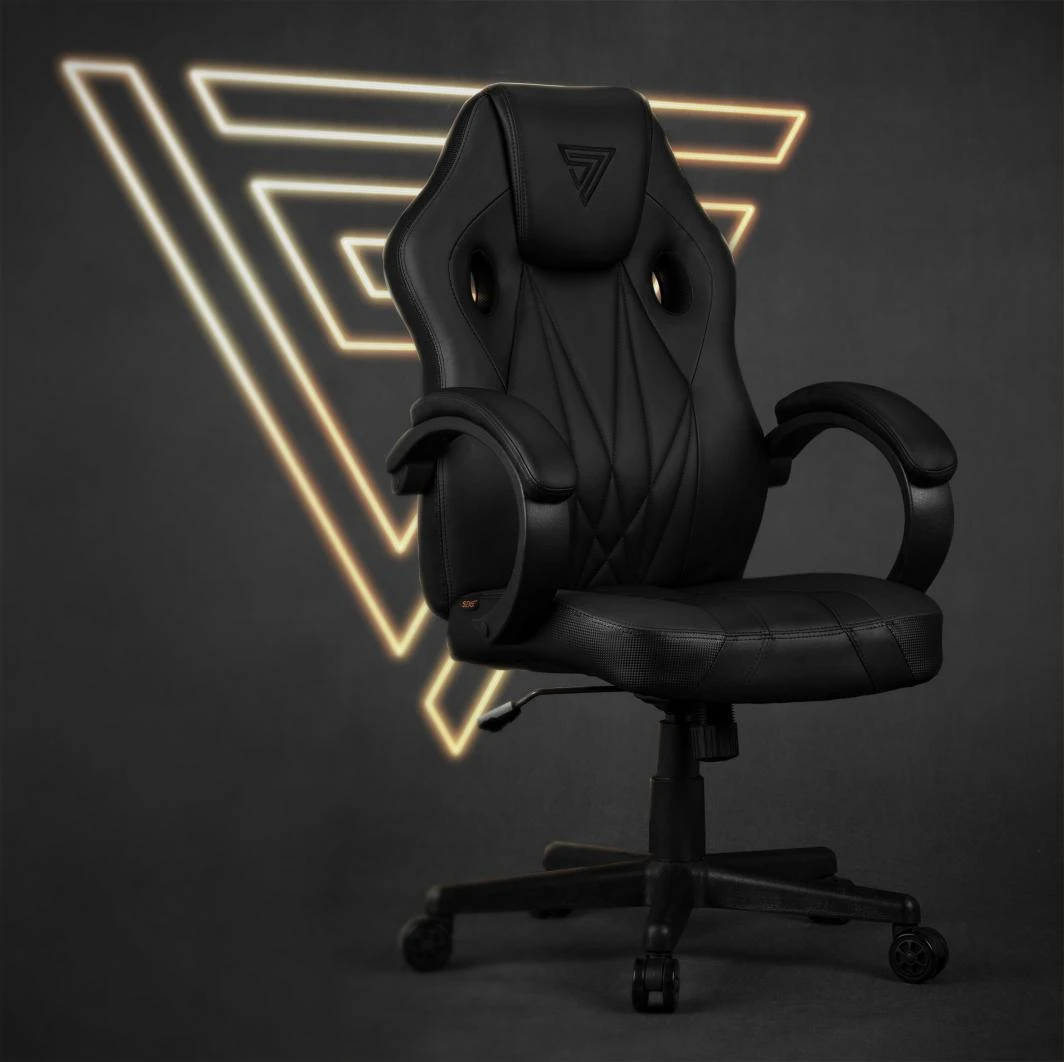 Žaidimų kėdė SENSE7 Prism, Juoda (odinė)