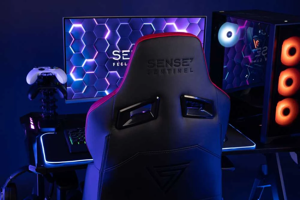 Žaidimų kėdė SENSE7 Sentinel, Raudona (odinė)