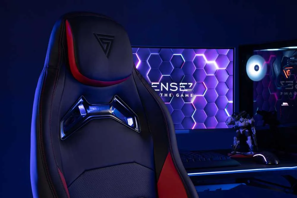 Žaidimų kėdė SENSE7 Vanguard, Juoda (medžiaginė)