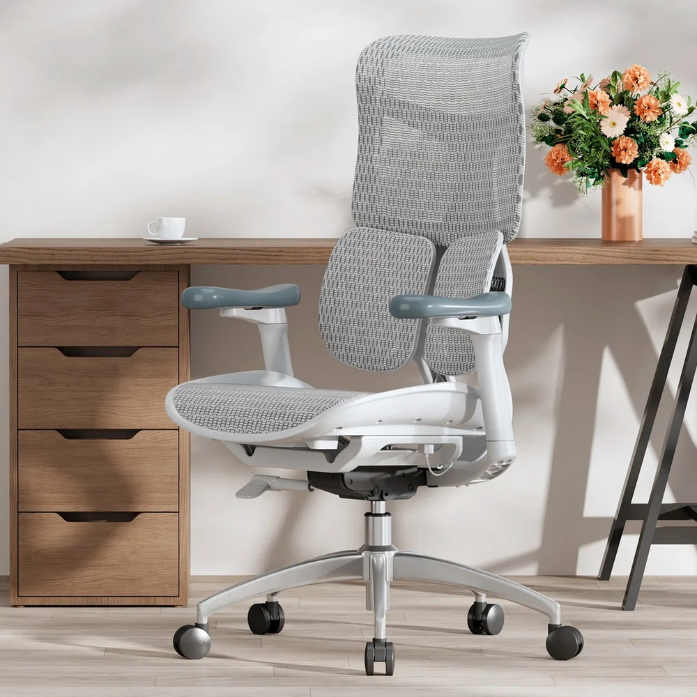 Sihoo DORO S100 Mesh fotel biurowy balta