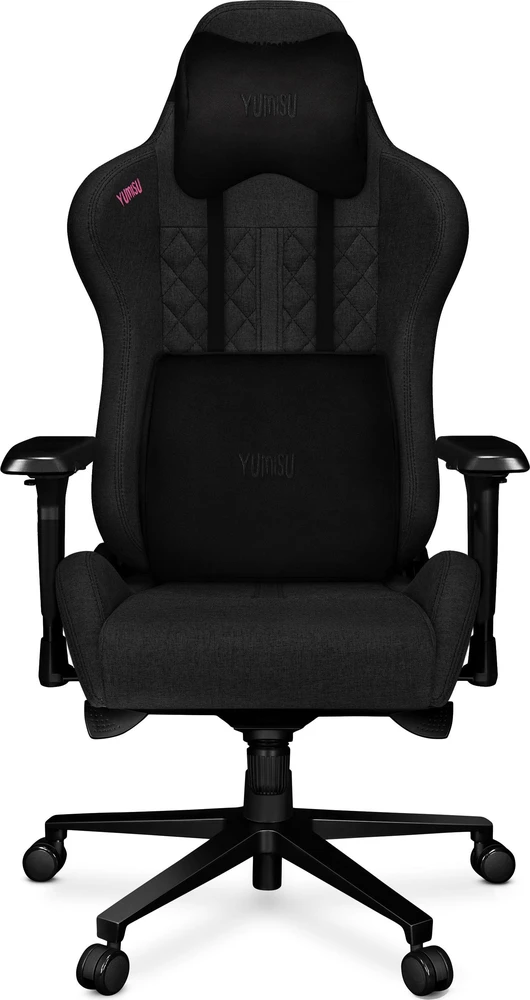 Žaidimų kėdė Yumisu 2050 Fabric Gaming Chair, Pilka-juoda