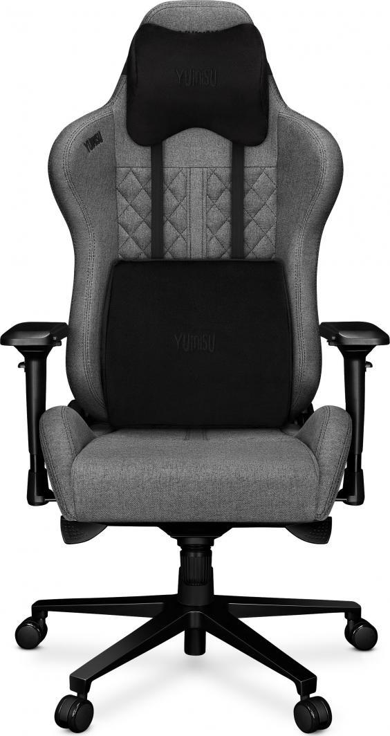 Žaidimų kėdė Yumisu 2050 Fabric Gaming Chair, Pilka-juoda
