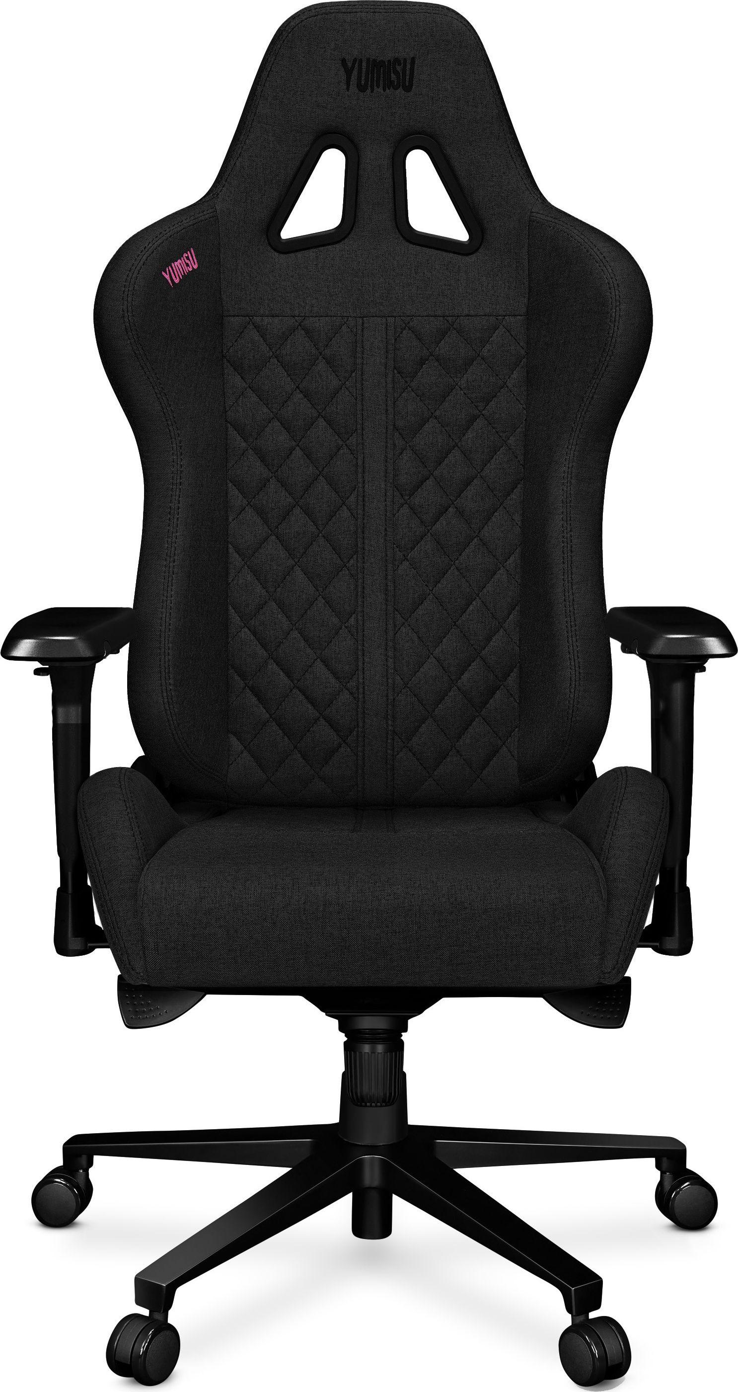 Žaidimų kėdė Yumisu 2050 Fabric Gaming Chair, Pilka-juoda