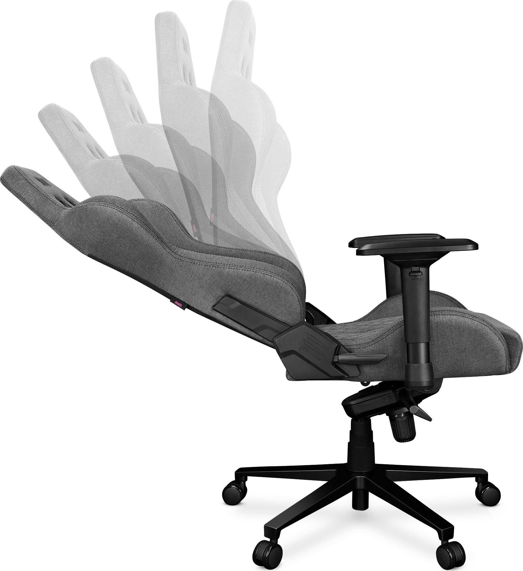 Žaidimų kėdė Yumisu 2050 Fabric Gaming Chair, Pilka-juoda
