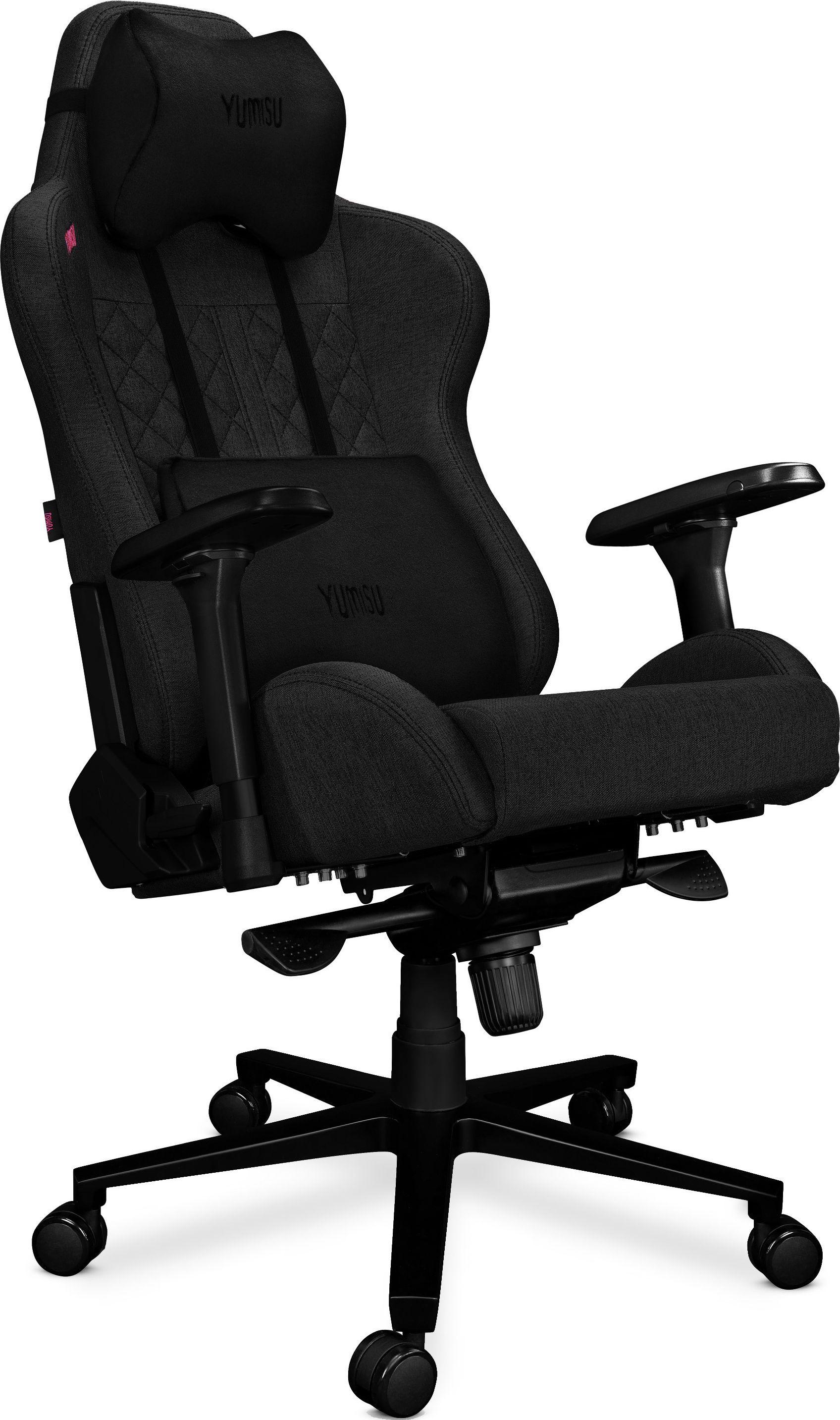 Žaidimų kėdė Yumisu 2050 Fabric Gaming Chair, Pilka-juoda