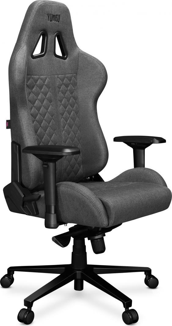 Žaidimų kėdė Yumisu 2050 Fabric Gaming Chair, Pilka-juoda