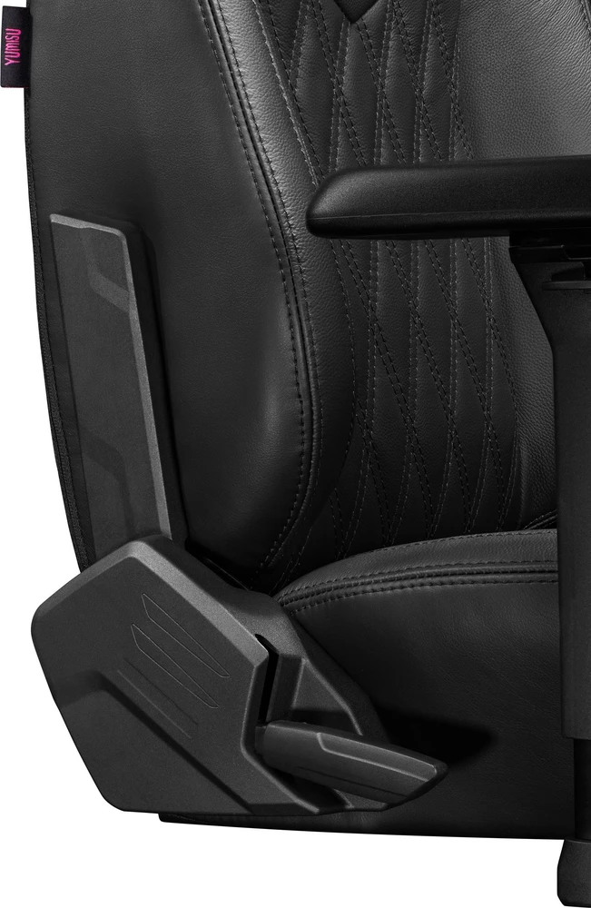 Žaidimų kėdė Yumisu 2053 Natural leather Gaming Chair, Juoda