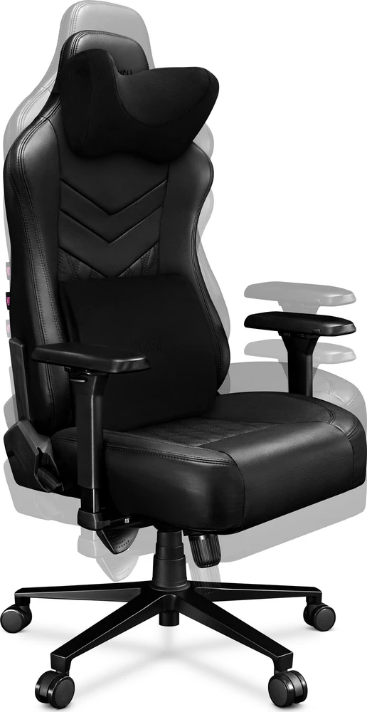 Žaidimų kėdė Yumisu 2053 Natural leather Gaming Chair, Juoda
