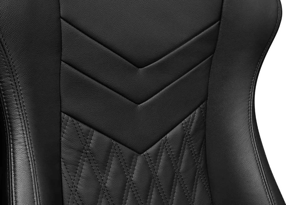 Žaidimų kėdė Yumisu 2053 Natural leather Gaming Chair, Juoda