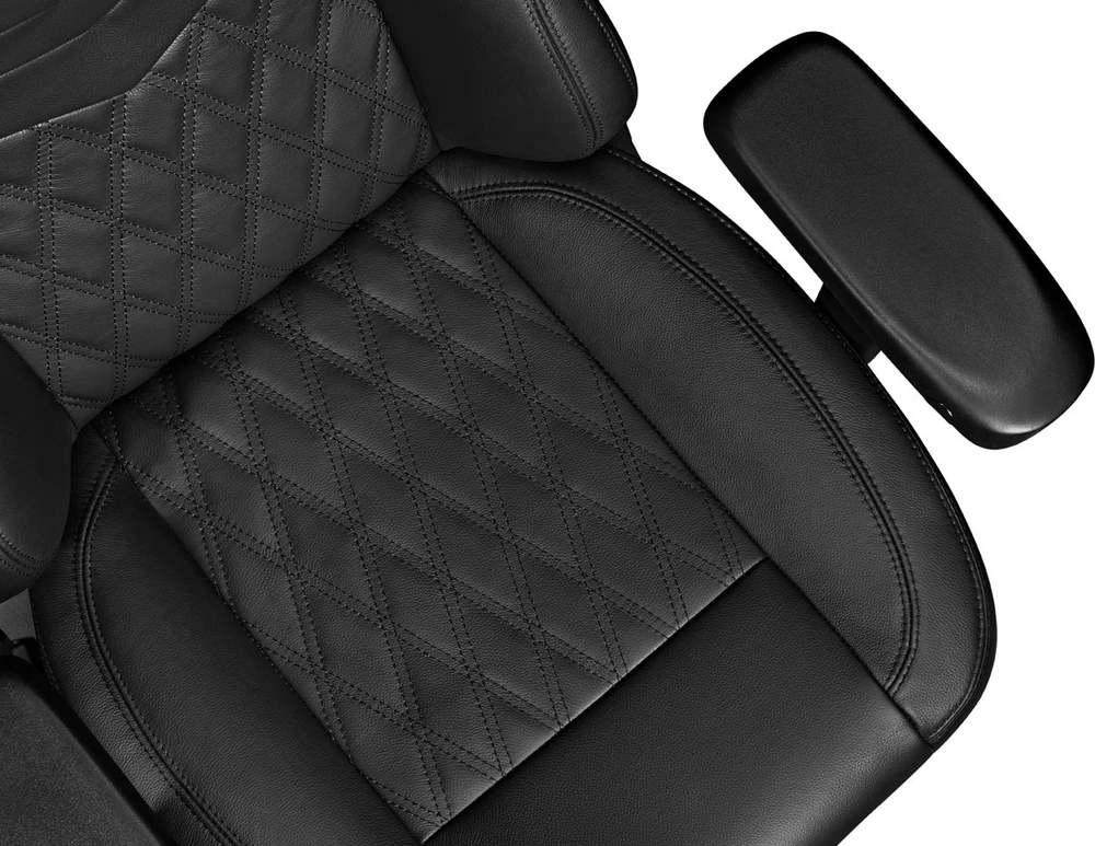 Žaidimų kėdė Yumisu 2053 Natural leather Gaming Chair, Juoda
