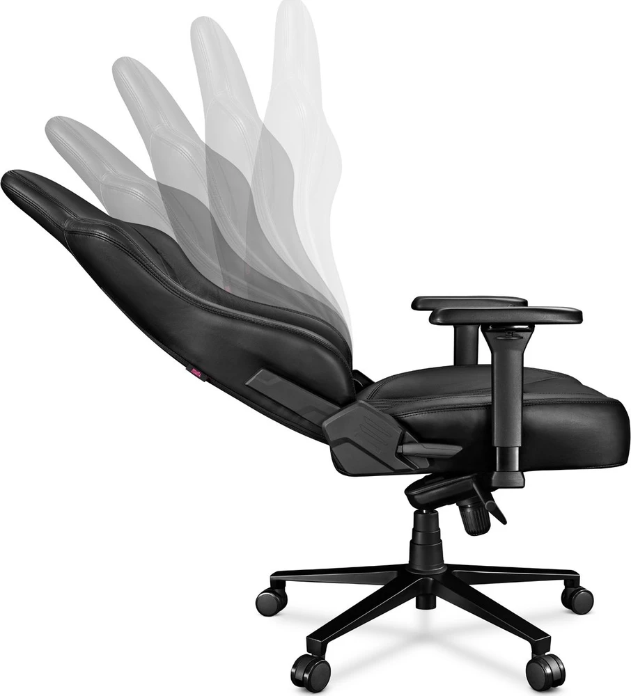 Žaidimų kėdė Yumisu 2053 Natural leather Gaming Chair, Juoda