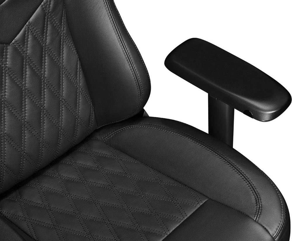 Žaidimų kėdė Yumisu 2053 Natural leather Gaming Chair, Juoda