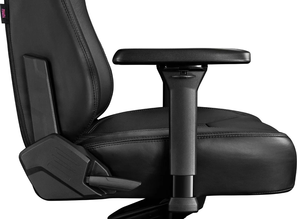 Žaidimų kėdė Yumisu 2053 Natural leather Gaming Chair, Juoda