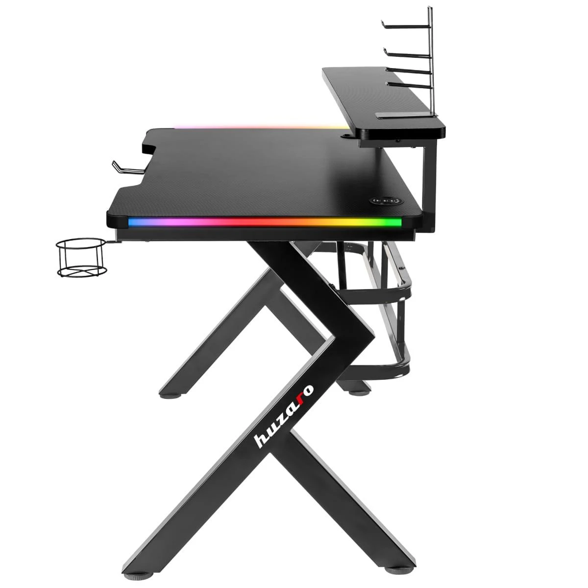 Žaidimų stalas Huzaro Hero 5.0 RGB, Juodos spalvos