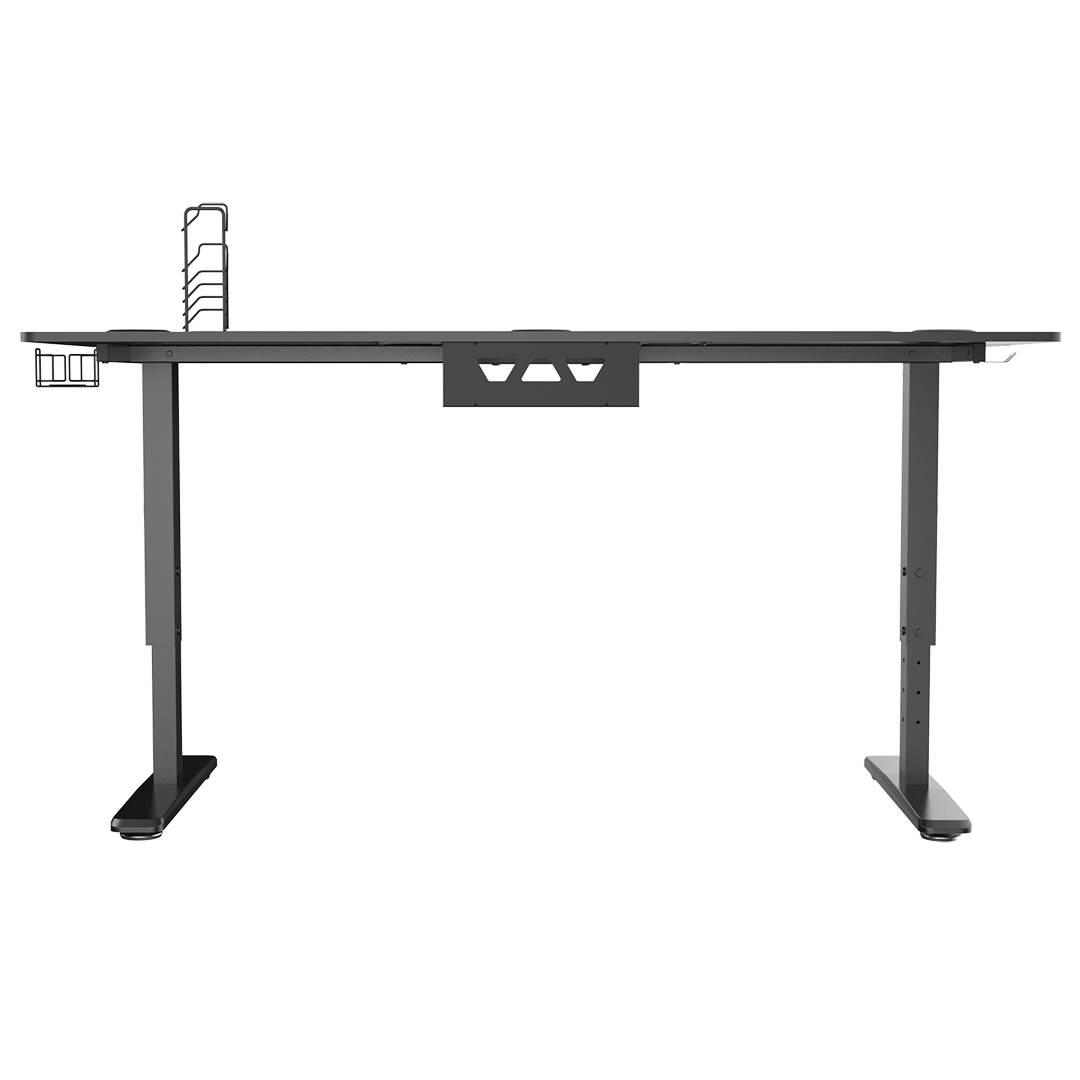 Žaidimų stalas Ultradesk Cruiser Gaming Desk, Reguliuojamo aukščio 660-812mm, Juodas su juodos spalvos kilimėliu