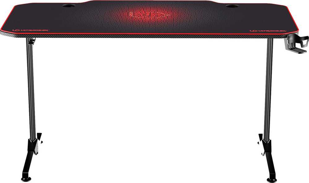 Žaidimų stalas Ultradesk Frag Gaming Desk, Juodas su raudonu