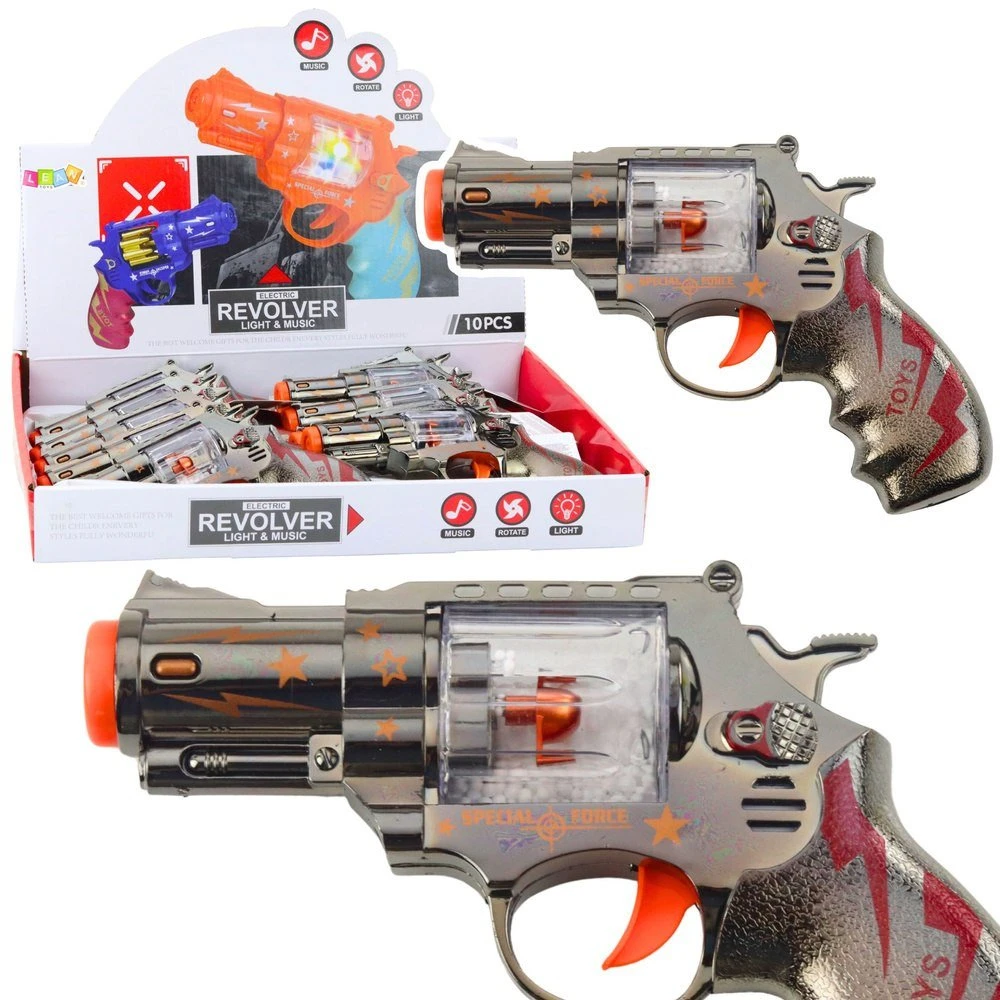 Lean Toys Žaislinis revolveris su šviesos ir garso efektais