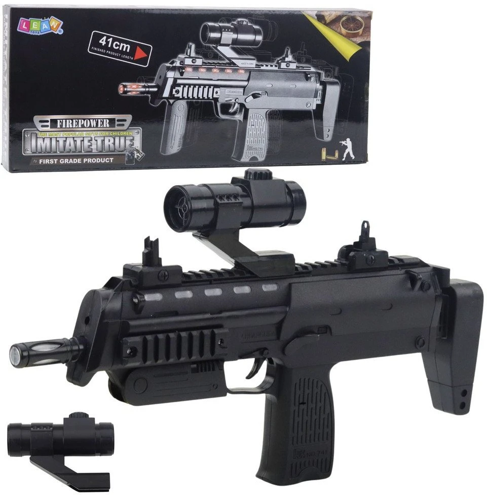 Lean Toys Žaislinis šautuvas su šviesų ir garso efektais, 41 cm