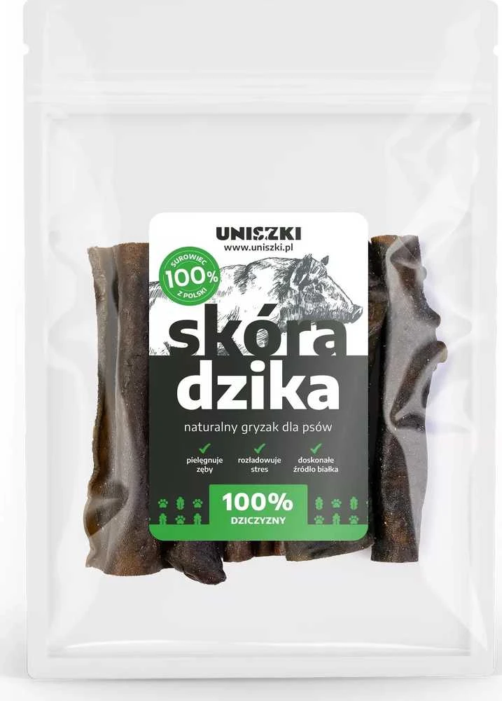 UNISZKI Wild boar skin - dog treat - 100g