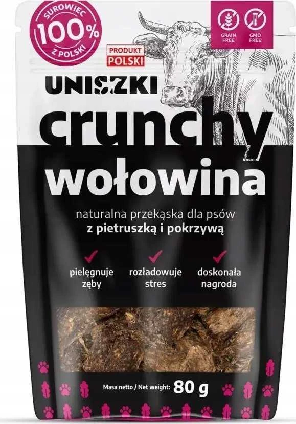 UNISZKI Traškus triušio skanėstas šunims su mėtomis ir dilgėlėmis, 80 g