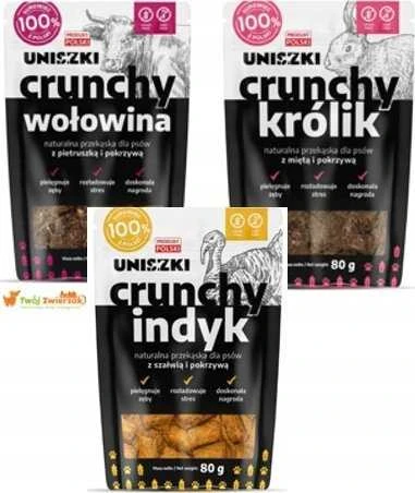 UNISZKI Traškus triušio skanėstas šunims su mėtomis ir dilgėlėmis, 80 g