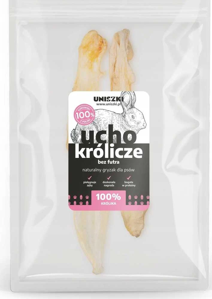PIECES UNISZKI Triušio ausis be kailio - šunų skanėstas - 2 vnt.
