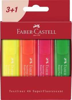 Faber-castell 1546 žymeklis, 4 spalvos, super fluorescencinis