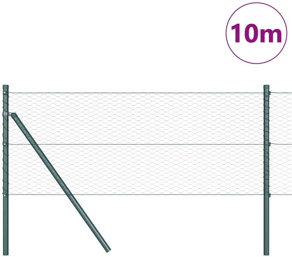 Heksagonalinė tvoros tvirtinimo sistema 10 x 0,6 m Žalia