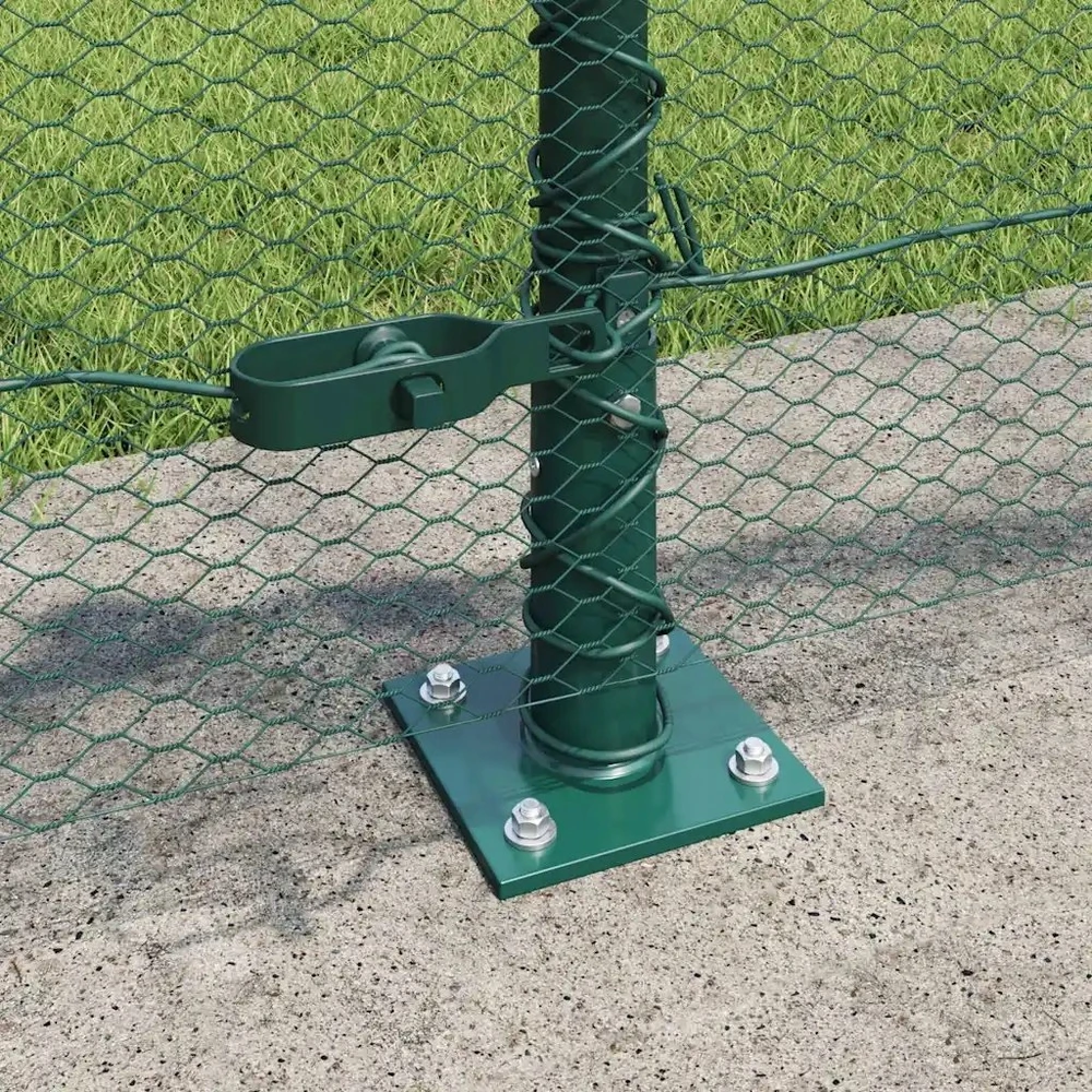 Šešiakampė tvora su betono pagrindu 50 x 0,6 m Žalia Tinklelis