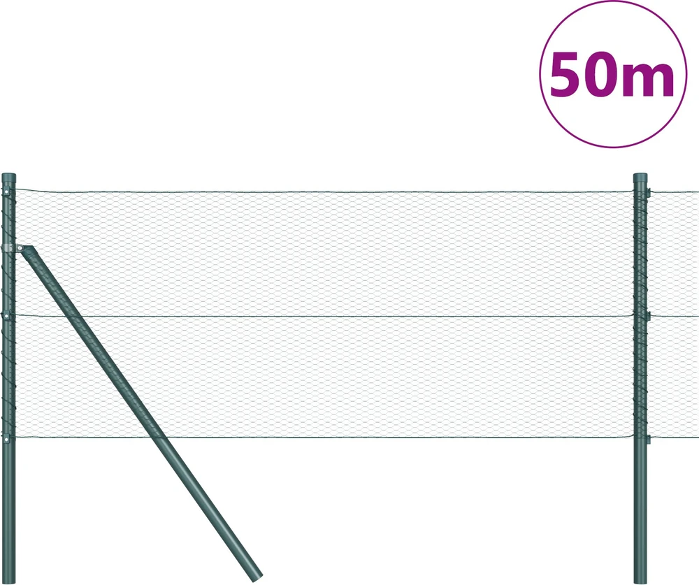 Heksagonalinė tvoros tvirtinimo sistema 50 x 0,6 m Žalia