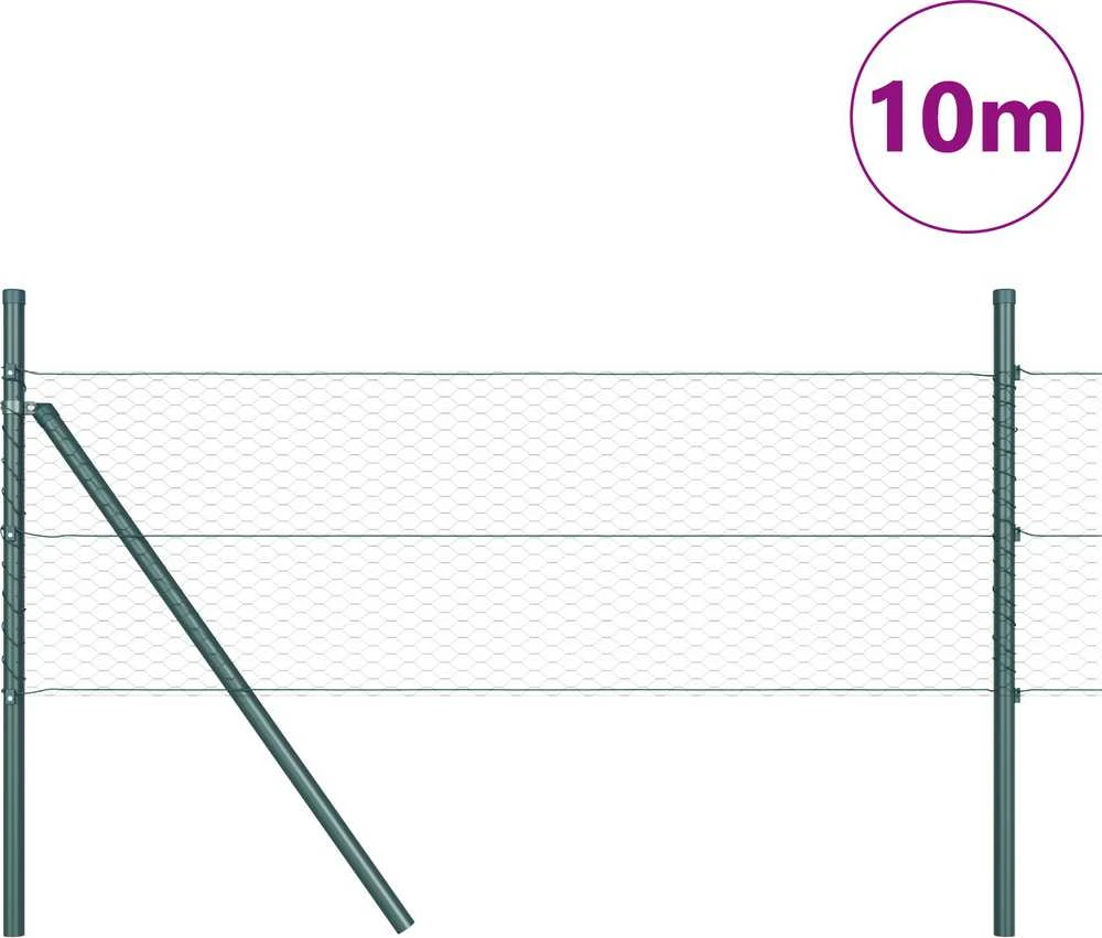 Heksagonalinė tvoros tvirtinimo sistema 10 x 0,8 m Žalia