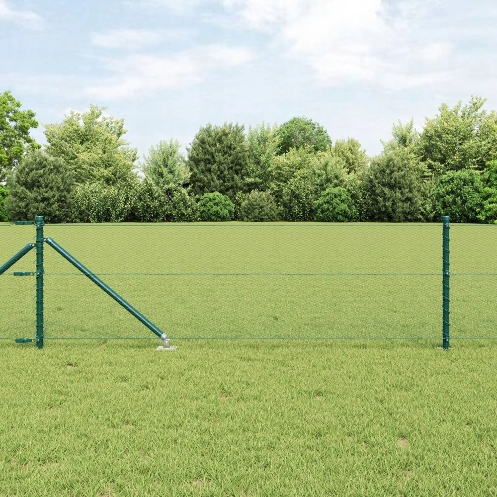 Hexagonal Fence with Post 25 x 0,8 m PVC dengtas plienas Žalia