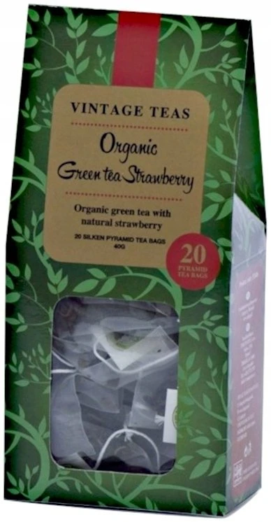 Arbata Vintage Teas Žalioji arbata Žalias Tea Strawberry 20x2g