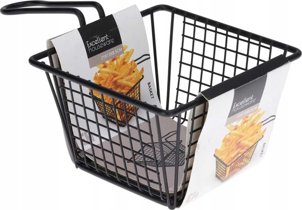 Mondex Metalinis užkandžių krepšelis su rankena - 22x13x9 cm - Frietmand