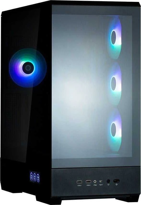 Zalman P50 DS kompiuterio korpusas, Midi-Tower, ATX, RGB, grūdintas stiklas - juodas