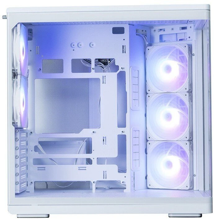Zalman P60 vidutinio dydžio bokšto korpusas su 5 ARGB ventiliatoriais, baltas