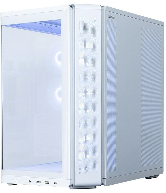 Zalman P60 vidutinio dydžio bokšto korpusas su 5 ARGB ventiliatoriais, baltas