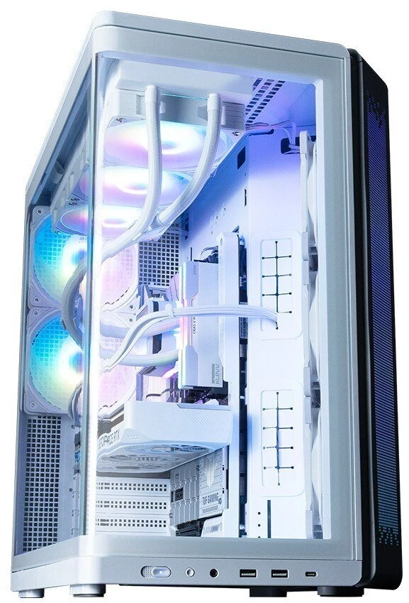 Zalman P60 vidutinio dydžio bokšto korpusas su 5 ARGB ventiliatoriais, baltas